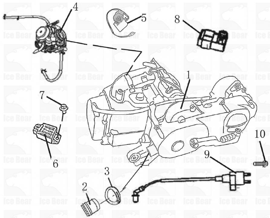 PMZ50-4J-Ywww.icebearatv.com ice bear scooter wiring harness 
